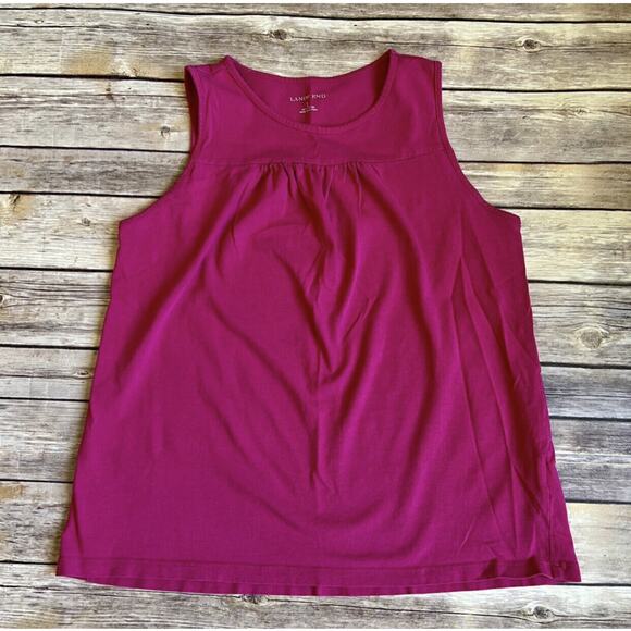 Lands End Pink Tank Top L (14) - Picture 2 of 6